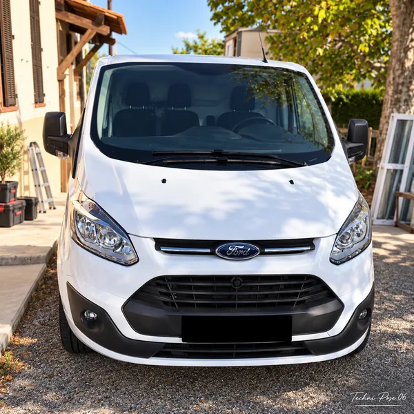 Véhicule utilitaire blanc présenté par Techni Pose 06